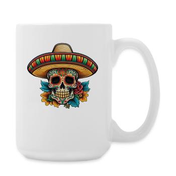 Sombrero floral Sucre Crâne - Grande tasse 440 ml - blanc - Droite