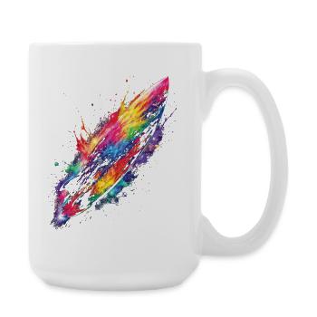 Buntes Surfbrett - Große Tasse 440 ml - Weiß - Rechts