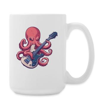 Oktopus Gitarren-Rock - Große Tasse 440 ml - Weiß - Rechts