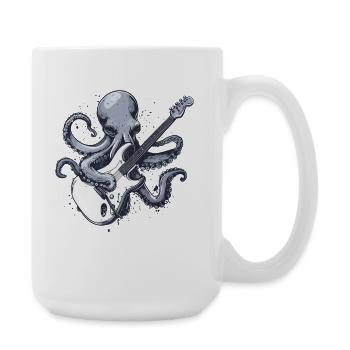 Octopus guitarist with electric guitar - Large Mug 440 ml - white - Right