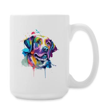 Caniche coloré amour Pop Art Amour des chiens - Grande tasse 440 ml - blanc - Droite