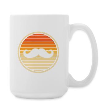 Retro trendiger Schnurrbart Sunset Hipster - Große Tasse 440 ml - Weiß - Rechts