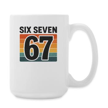 Six Seven 67 Italian Brainrot Retro Sunset Meme - Große Tasse 440 ml - Weiß - Rechts