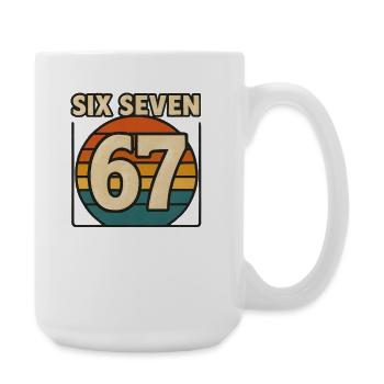 Six Seven 67 Italian Brainrot Retro Sunset Meme - Grande tasse 440 ml - blanc - Droite