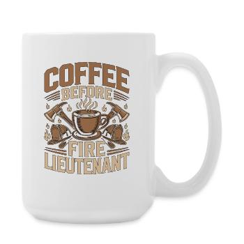 Fire Lieutenant Coffee Firefighting Coffee Lover - Große Tasse 440 ml - Weiß - Rechts