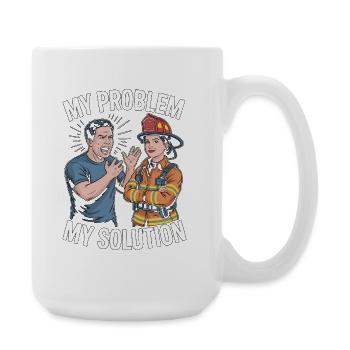Fire Lieutenant My Problem My Pictogram Mom Dad - Large Mug 440 ml - white - Right