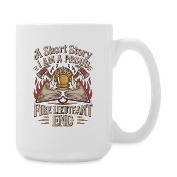 Fire Lieutenant A Short Story Fire Rescue Officer - Large Mug 440 ml - white - Right