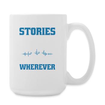 Audiobook Gift Stories Travel Book Lover - Large Mug 440 ml - white - Right