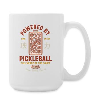 Les joueurs de pickleball adorent les raquettes sur le terrain de pickleball - Grande tasse 440 ml - blanc - Droite