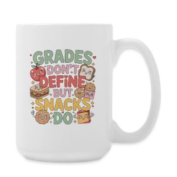 Elementary Teacher Grades Don't Define Education - Large Mug 440 ml - white - Right