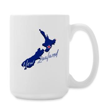 Carte avec le drapeau de la Nouvelle-Zélande - Grande tasse 440 ml - blanc - Droite