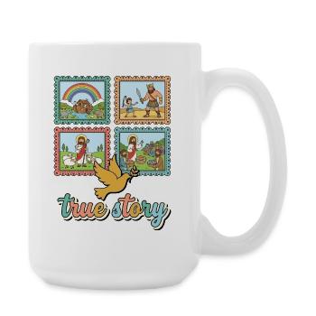 True Story Bible Panels with Rainbow - Large Mug 440 ml - white - Right