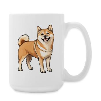Cheerful Shiba Inu Cartoon - Large Mug 440 ml - white - Right