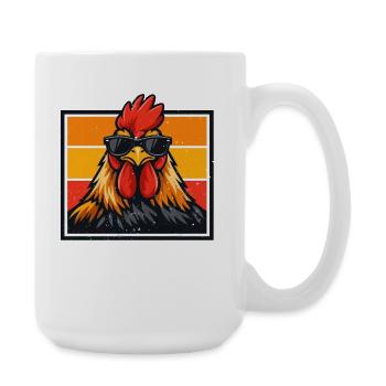 F-Caw-F Chicken Rooster Lustige Meme-Grafik - Große Tasse 440 ml - Weiß - Rechts