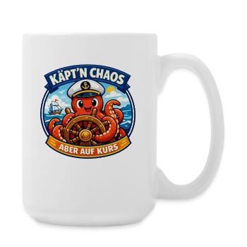 Käpt'n Chaos aber auf Kurs lustiger Oktopus - Große Tasse 440 ml - Weiß - Rechts