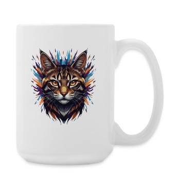 Colorful Cat's Head Fireworks - Large Mug 440 ml - white - Right