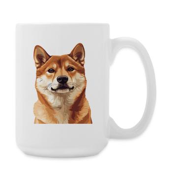 Shiba Inu Portrait Illustration - Grande tasse 440 ml - blanc - Droite