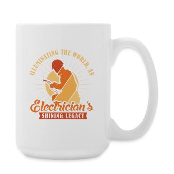 Elektriker Elektroniker Elektroinstallateur - Große Tasse 440 ml - Weiß - Rechts