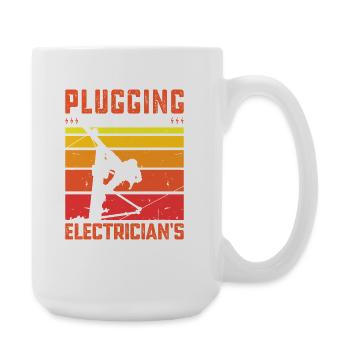 Elektriker Elektroniker Elektroinstallateur - Große Tasse 440 ml - Weiß - Rechts