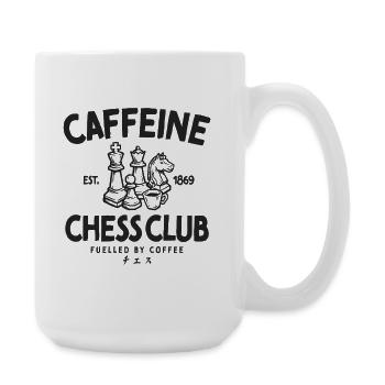 Caffeine Chess Club Schach Kaffee Schachspieler - Große Tasse 440 ml - Weiß - Rechts