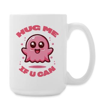 Pink ghost, hug me if you can. - Large Mug 440 ml - white - Right