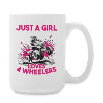 Quad ATV Woman Girl Four Wheeler - Large Mug 440 ml - white - Right