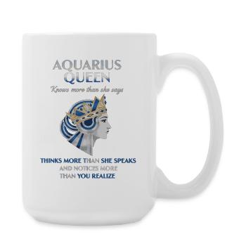 Aquarius Queen Sternzeichen Wassermann - Große Tasse 440 ml - Weiß - Rechts