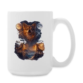 Chihuahua zwei Monde - Große Tasse 440 ml - Weiß - Rechts