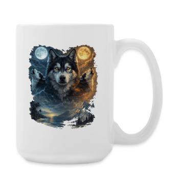 Deux Lunes Husky Sibérien - Grande tasse 440 ml - blanc - Droite