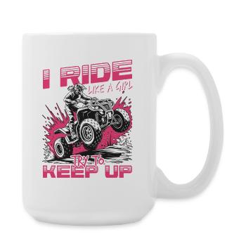 Quad ATV Femme Fille Quad Quad - Grande tasse 440 ml - blanc - Droite