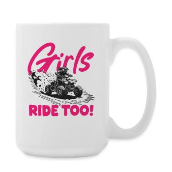 Quad ATV Woman Girl Four Wheeler - Large Mug 440 ml - white - Right