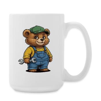 Mechanic Bär Schrauber Werkstatt - Large Mug 440 ml - white - Right