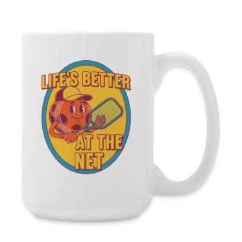 Pickleball: Das Leben ist besser im Netz lustiger Spieler - Große Tasse 440 ml - Weiß - Rechts