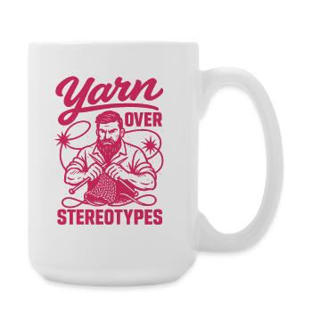 Über Klischees hinaus | Männer Stricken - Große Tasse 440 ml - Weiß - Rechts