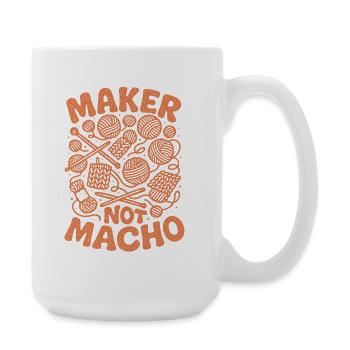 Doers instead of macho | Knitting Men - Large Mug 440 ml - white - Right