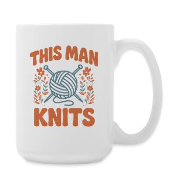 This Man Knits | Men's Wool Needles - Large Mug 440 ml - white - Right