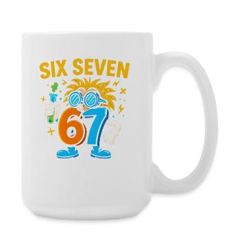 Six Seven 67 Science Humor Nerd Gift Idea - Large Mug 440 ml - white - Right