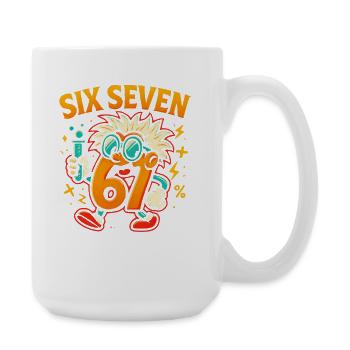 Six Seven 67 Science Humor Nerd Gift Idea - Large Mug 440 ml - white - Right