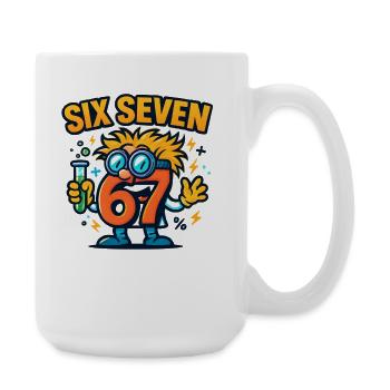 Six Seven 67 Science Humor Nerd Gift Idea - Large Mug 440 ml - white - Right