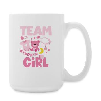 Team Mädchen Baby Party Pink Gender Reveal - Große Tasse 440 ml - Weiß - Rechts