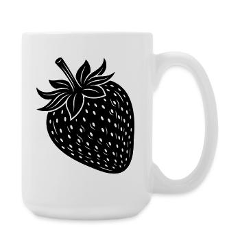 Silhouette de fruits fraises - Grande tasse 440 ml - blanc - Droite