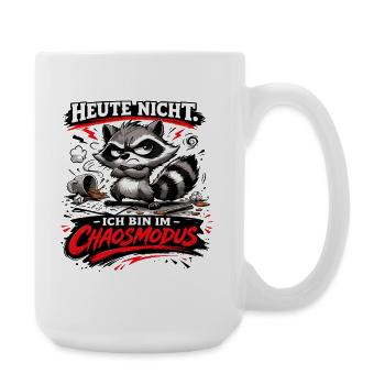 Heute nicht ich bin im Chaosmodus Waschbär - Große Tasse 440 ml - Weiß - Rechts