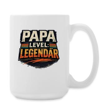 Papa Level Legendär Vintage Retro Statement - Große Tasse 440 ml - Weiß - Rechts