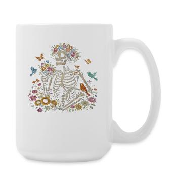 Skeleton Flower Nature Floral Gothic Fairycore - Large Mug 440 ml - white - Right