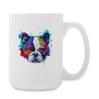 Caniche coloré amour Pop Art Amour des chiens - Grande tasse 440 ml - blanc - Droite