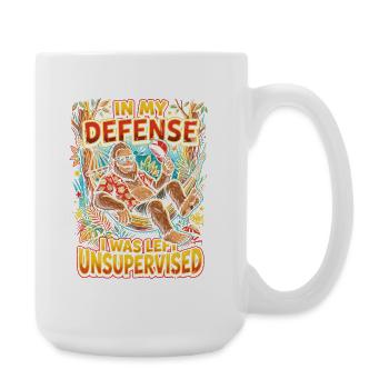 In Defense: Unbeaufsichtigt am Strand - Große Tasse 440 ml - Weiß - Rechts