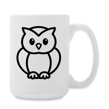 Eule - Große Tasse 440 ml - Weiß - Rechts
