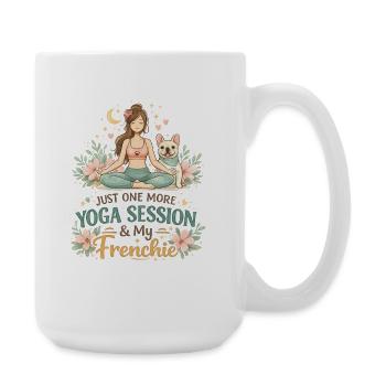 Séance de yoga avec mon bouledogue français Frenchie - Grande tasse 440 ml - blanc - Droite