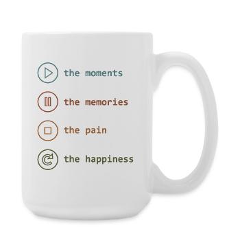 Pleine conscience, moments, souvenirs, bonheur - Grande tasse 440 ml - blanc - Droite