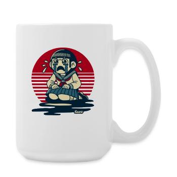 Sailor Girl Crying at Sunset - Large Mug 440 ml - white - Right